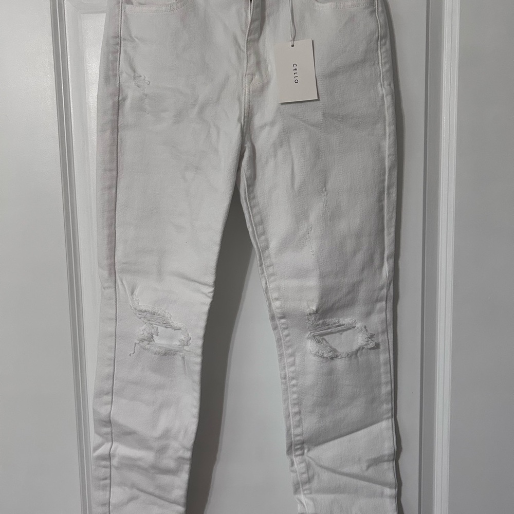 Cello White Distressed Jeans SZ9 NWT